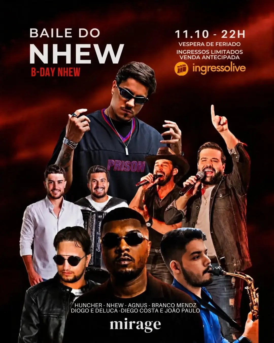 Flyer de Diego Costa e João Paulo e mais 6 artistas