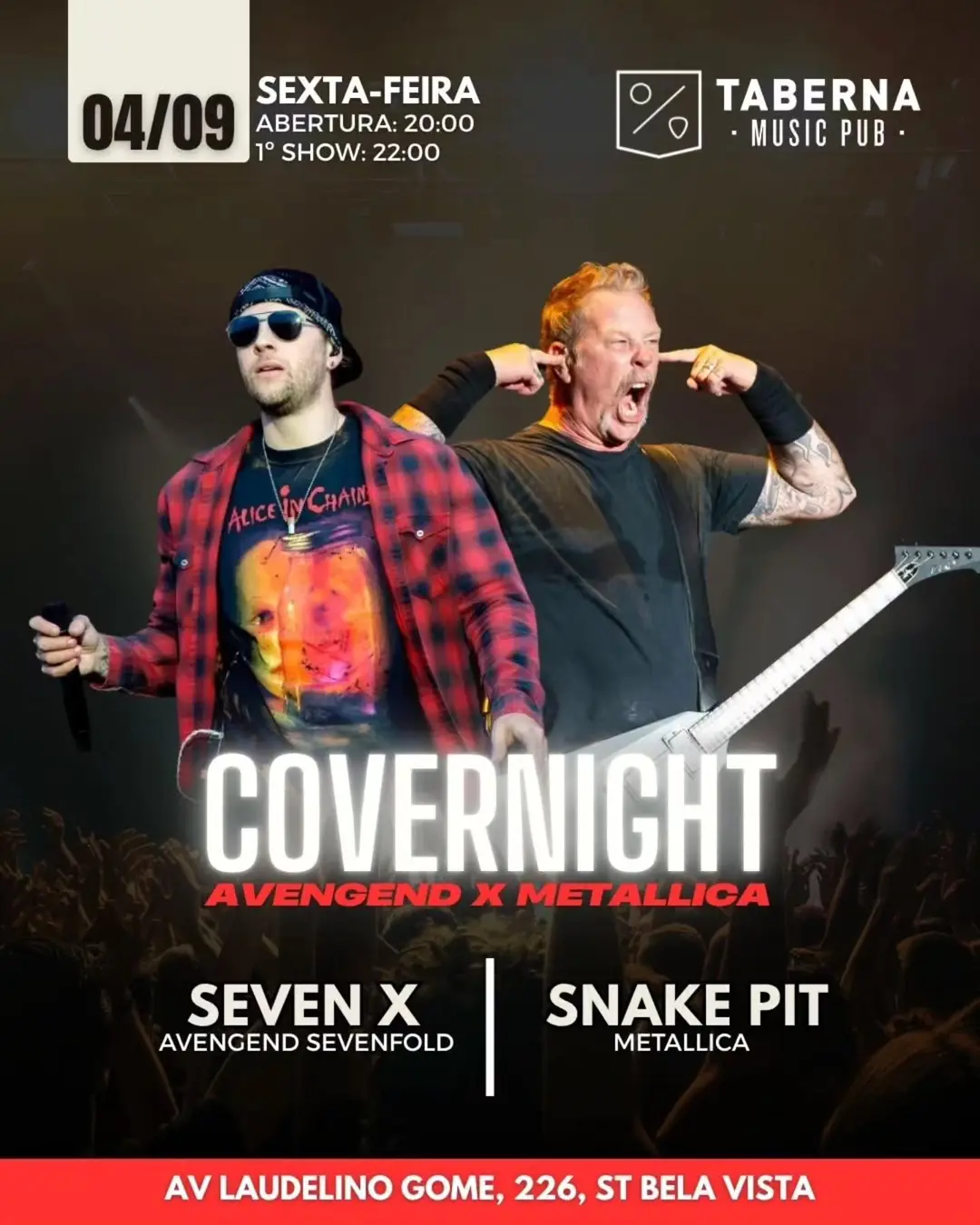 Flyer de Snakepit, SevenX e Edu Moraes