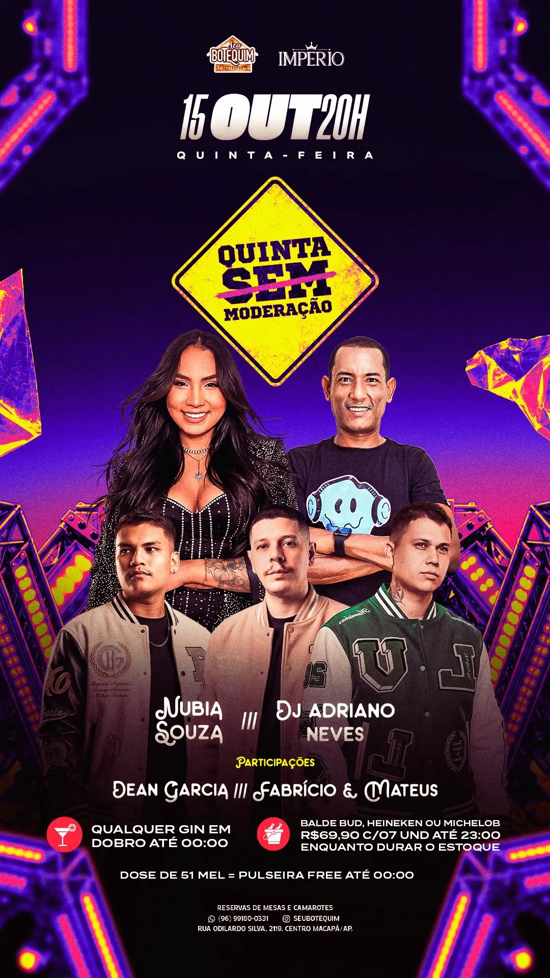 Flyer de Fabricio e Mateus, Núbia Souza e mais 2 artistas