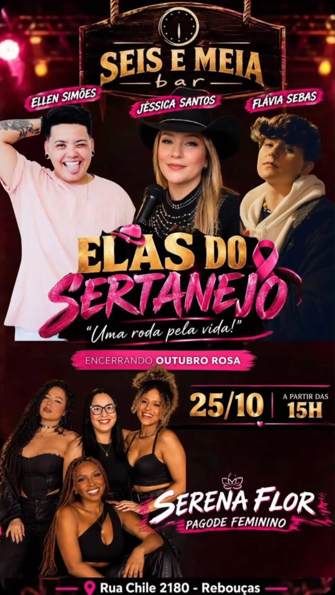 Flyer de Serena Flor, Ellen Simões e mais 2 artistas