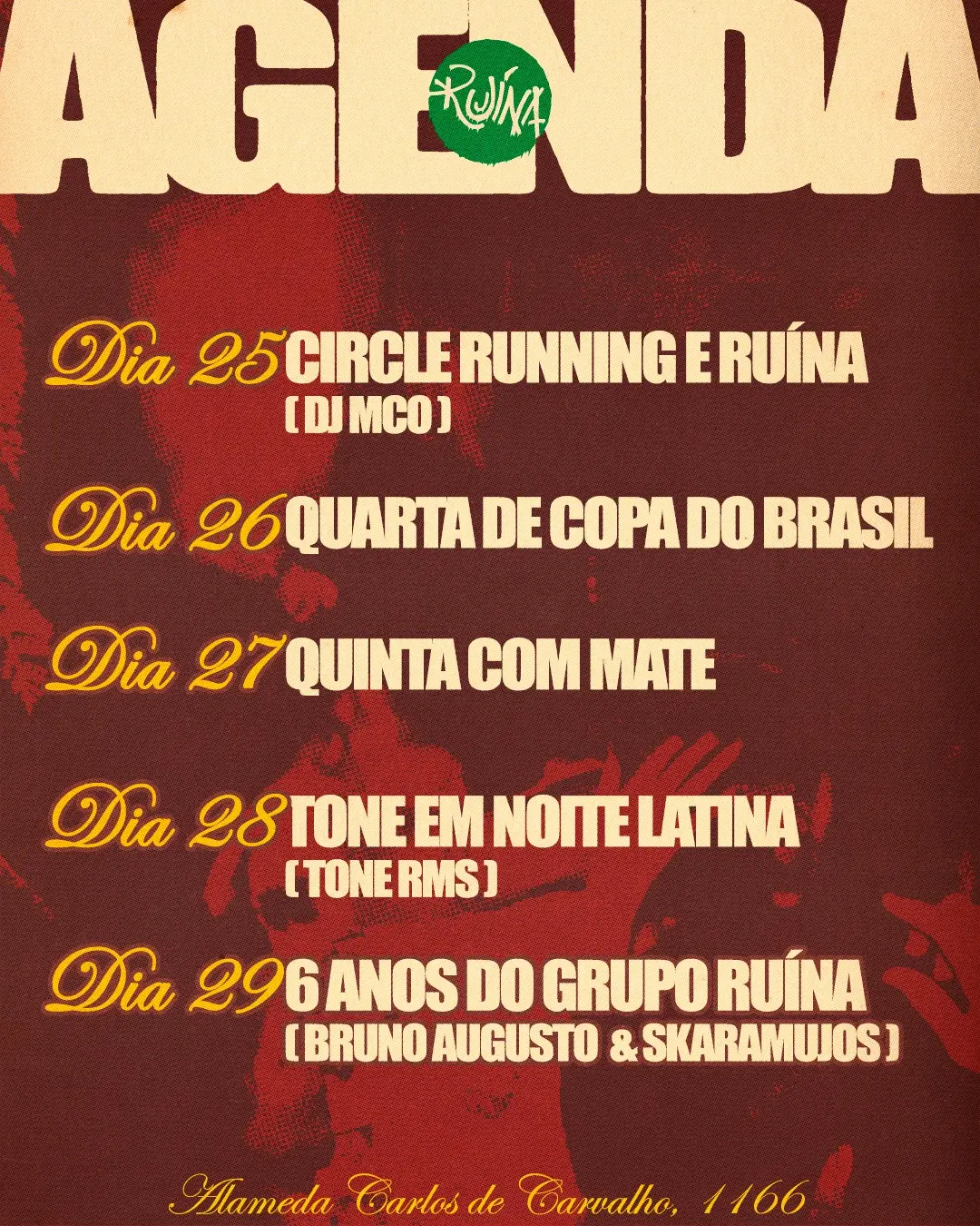 Flyer de DJMCO, Grupo Sem Abuso, Bruno Augusto e mais 3 artistas
