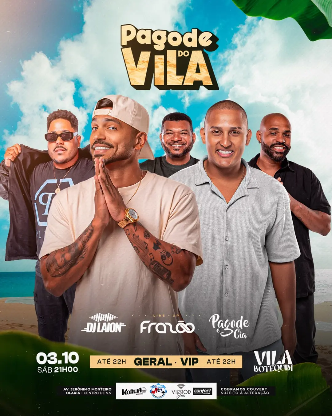 Flyer de Frazão, Grupo Pagode e Cia Oficial e DJ Laion
