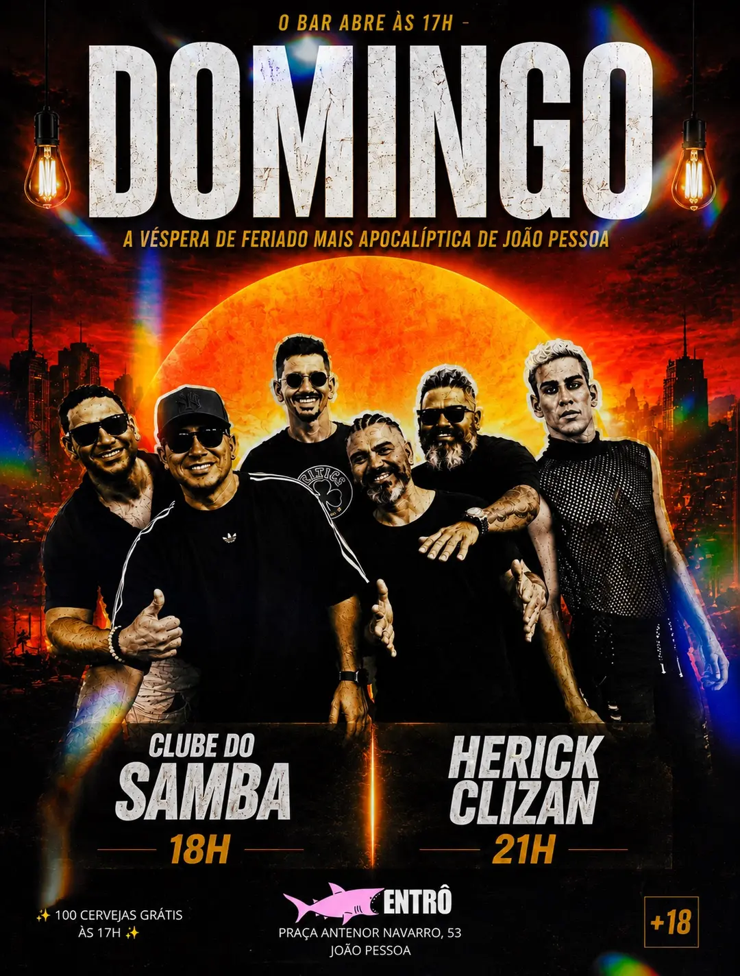 Flyer de Clube do Samba e Herick Clizan