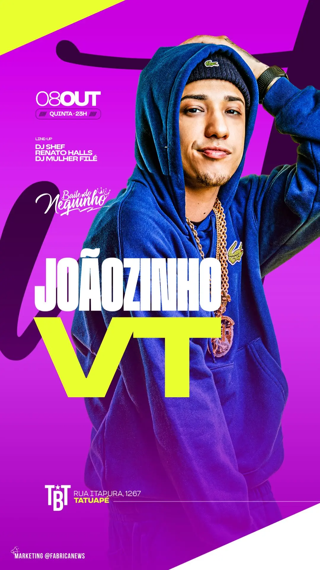 Flyer de MC Joãozinho VT