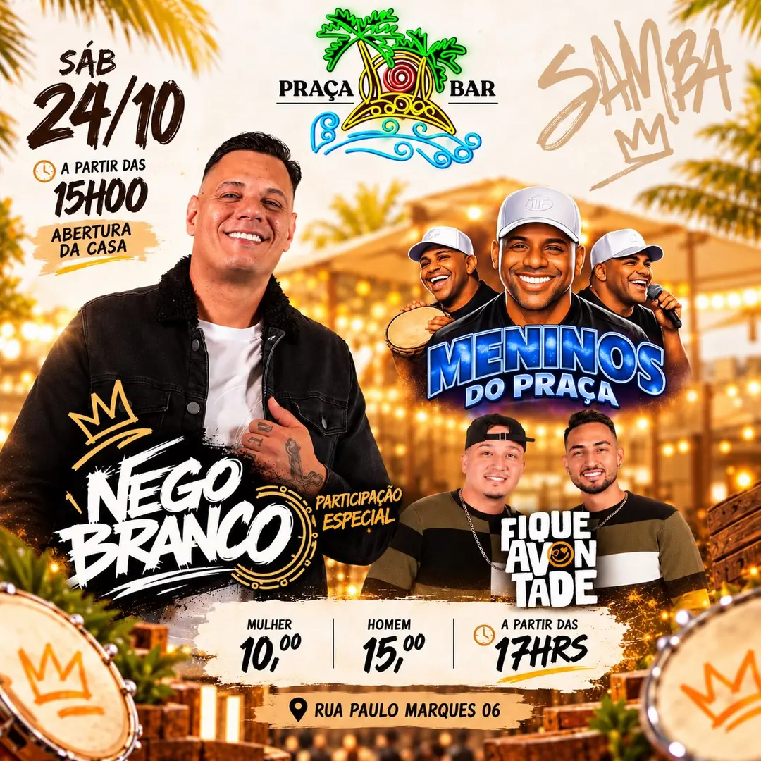 Flyer de Nego Branco e Meninos do Praça