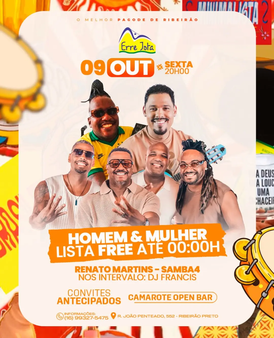 Flyer de Samba 4, Renato Martins e Dj Francis