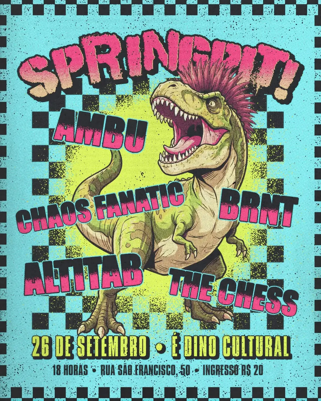 Flyer de The Chess, Stelare, Ritual Age, AMBU e mais 3 artistas