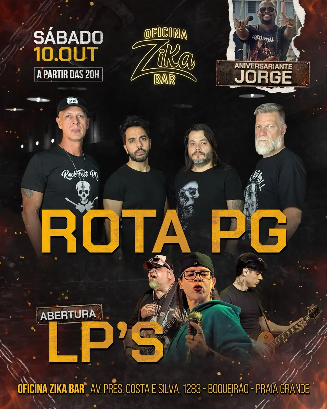 Flyer de Banda Long Player's - LP'S e Rota PG