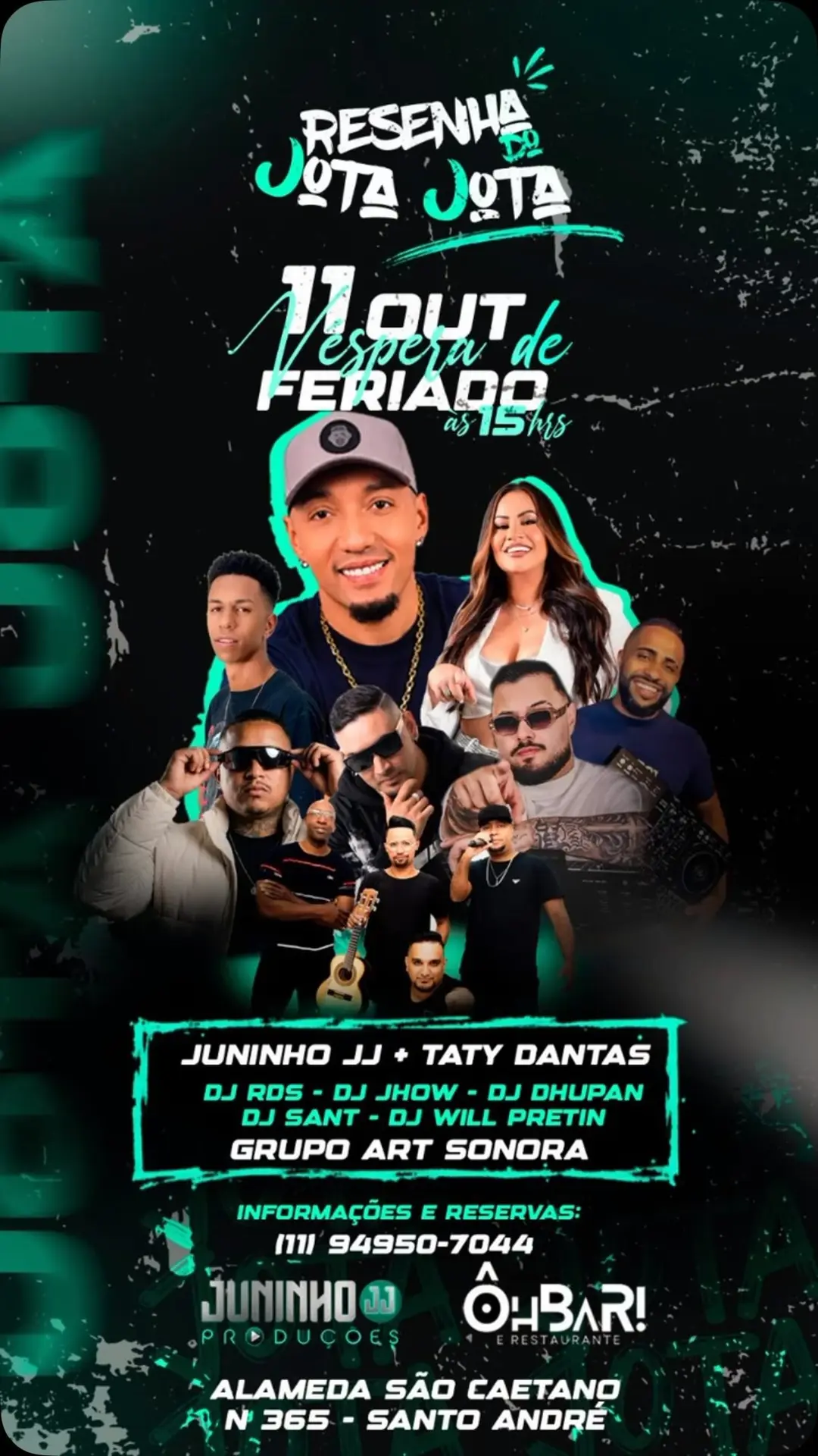 Flyer de DJ Juninho JJ e Resenha do Jota Jota