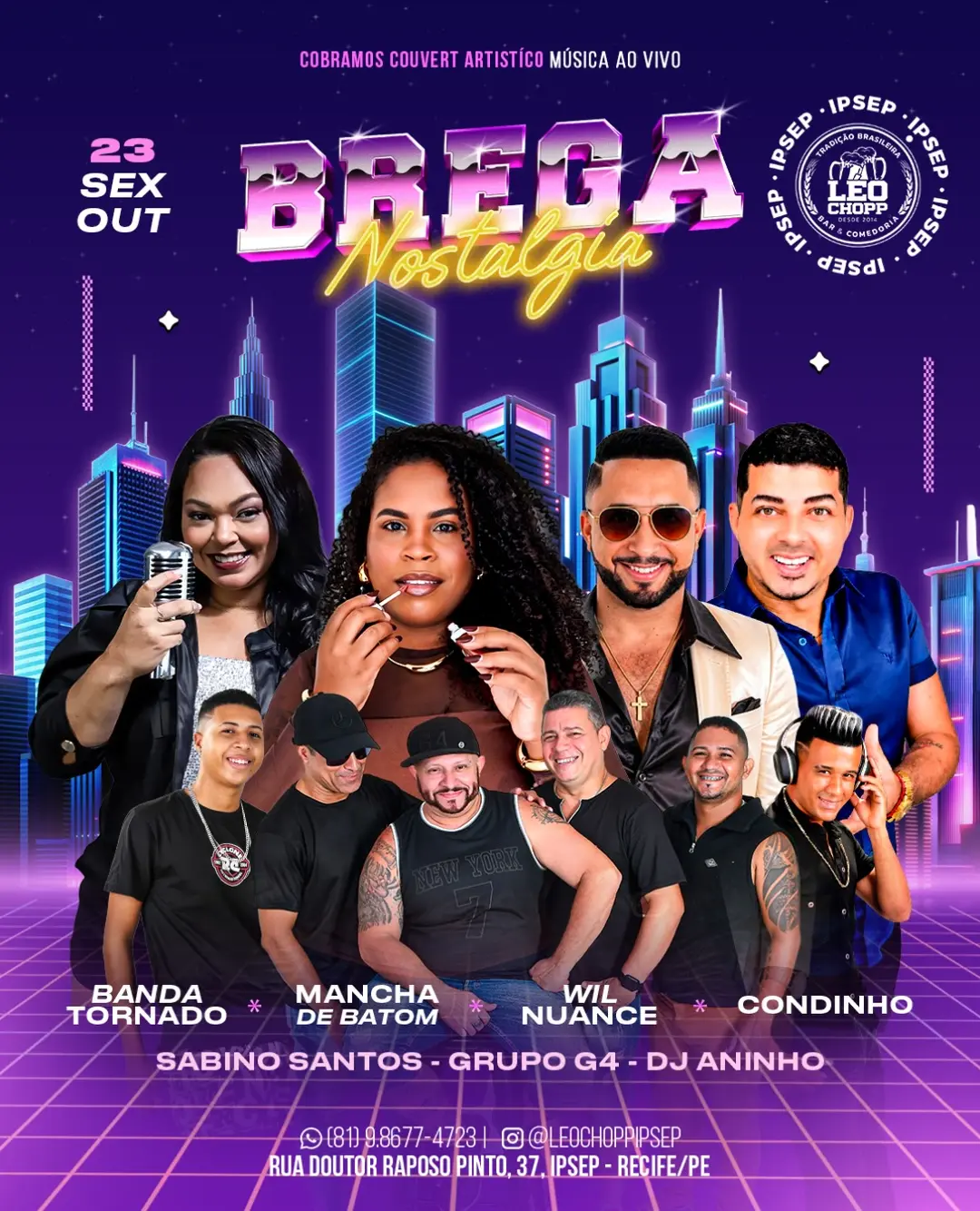 Flyer de Banda Tornado, Mancha de Batom e mais 5 artistas