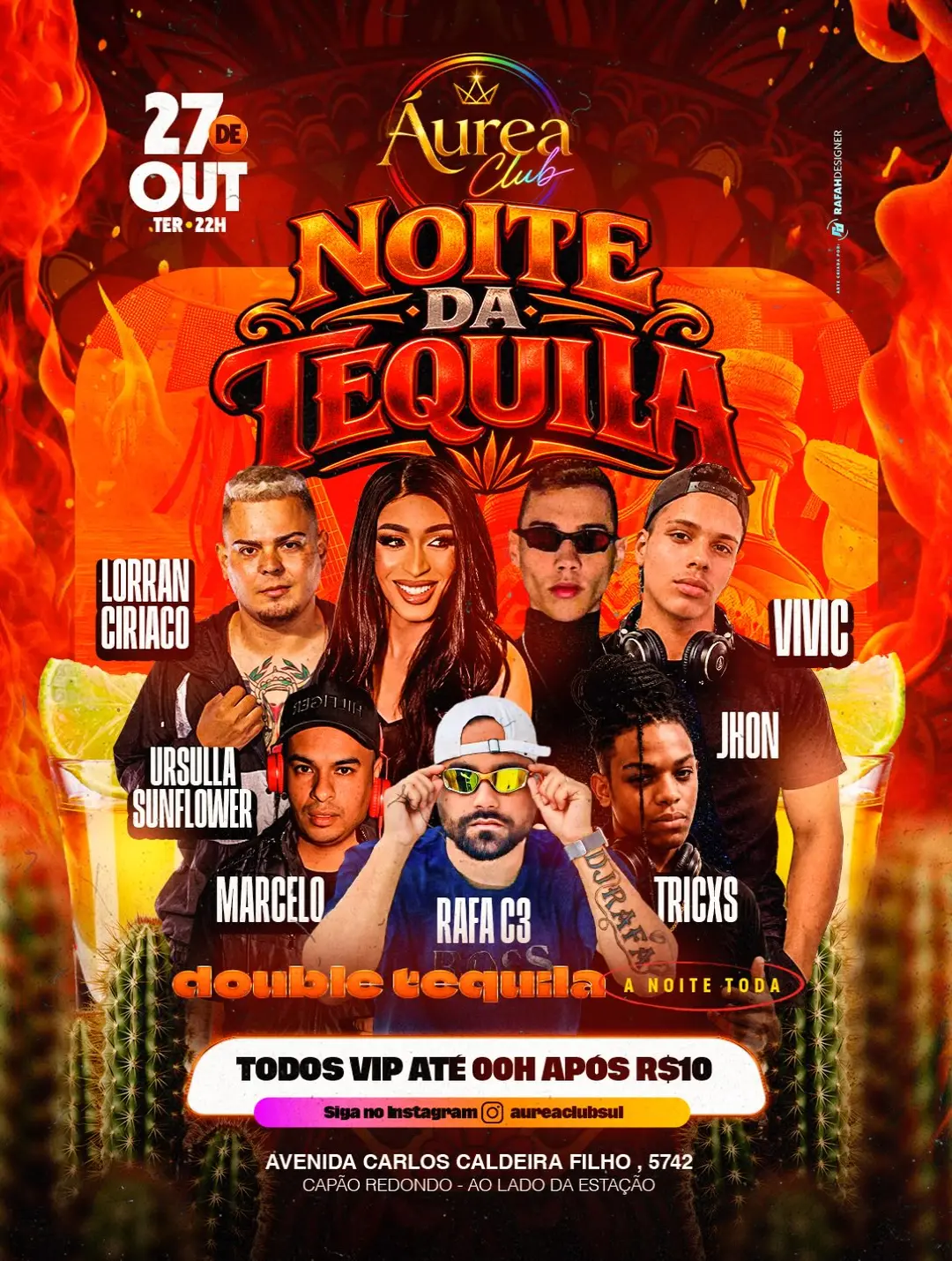 Flyer de Marcelo, DJ Lorran Ciriaco e mais 5 artistas