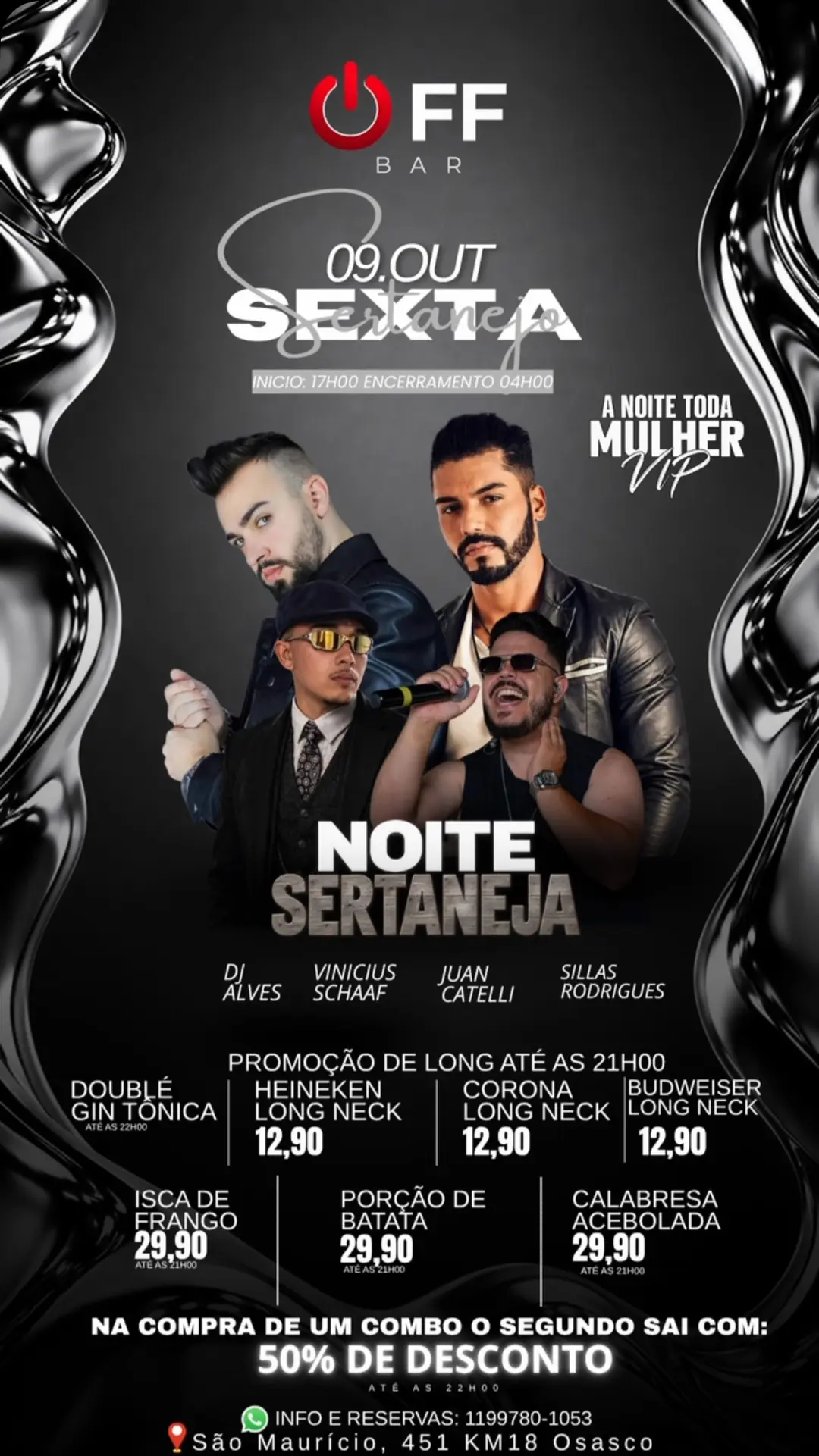 Flyer de Sillas Rodrigues, DJ Alves e mais 2 artistas