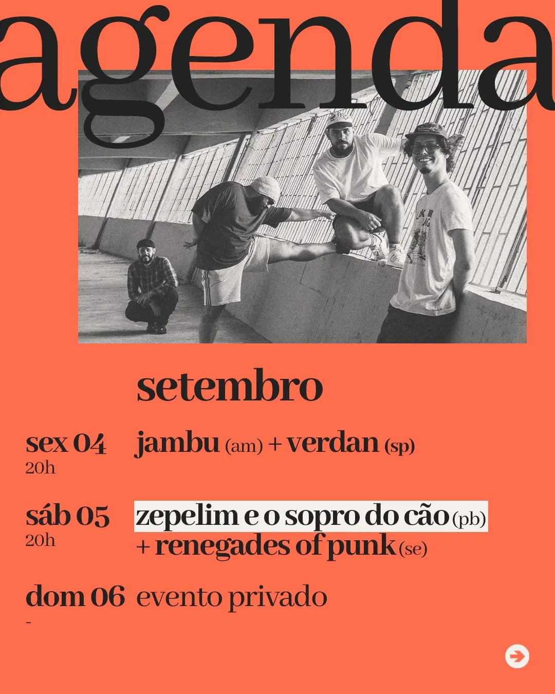 Flyer de Zepelim e o Sopro do Cão e The Renegades of Punk