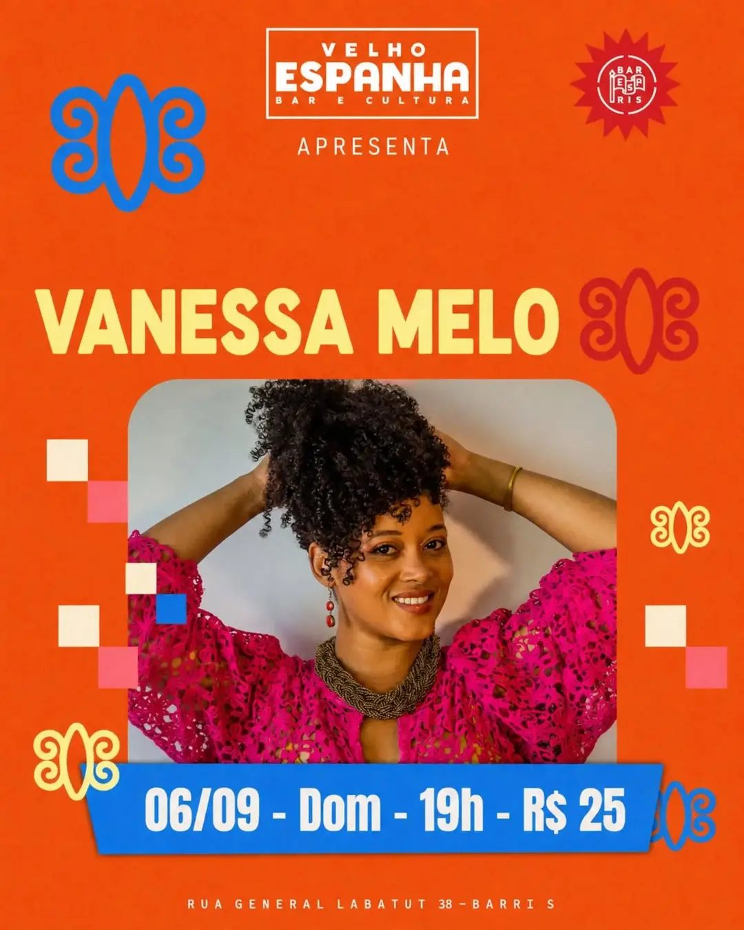 Flyer de Vanessa Melo e Quasar