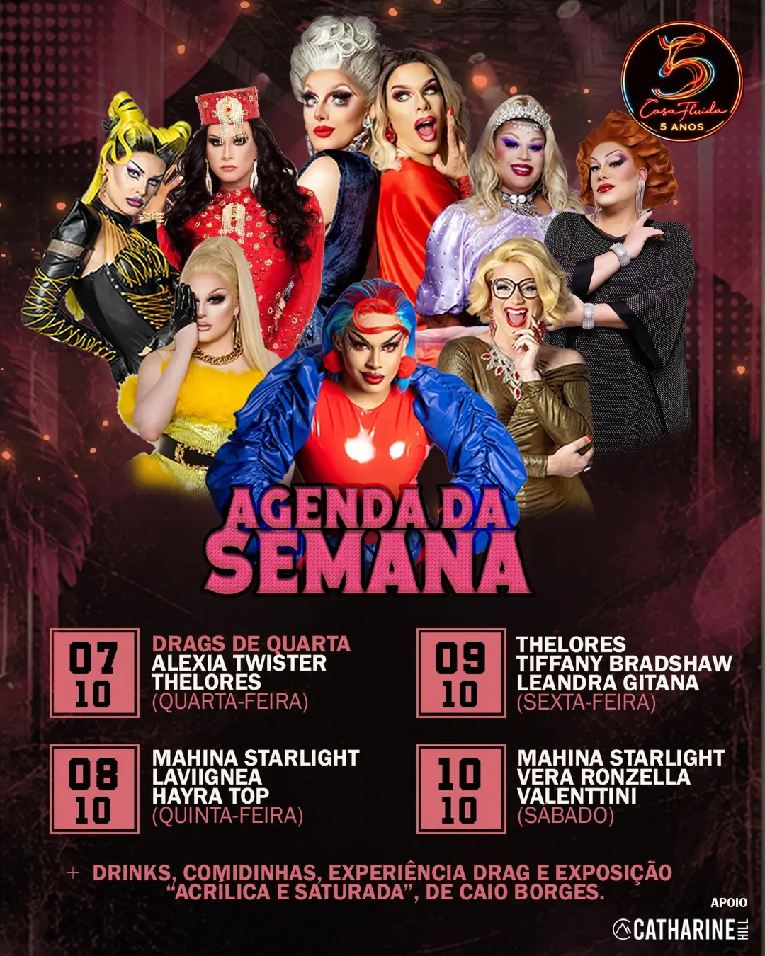 Flyer de Mahina Starlight, Laviignea e mais 5 artistas
