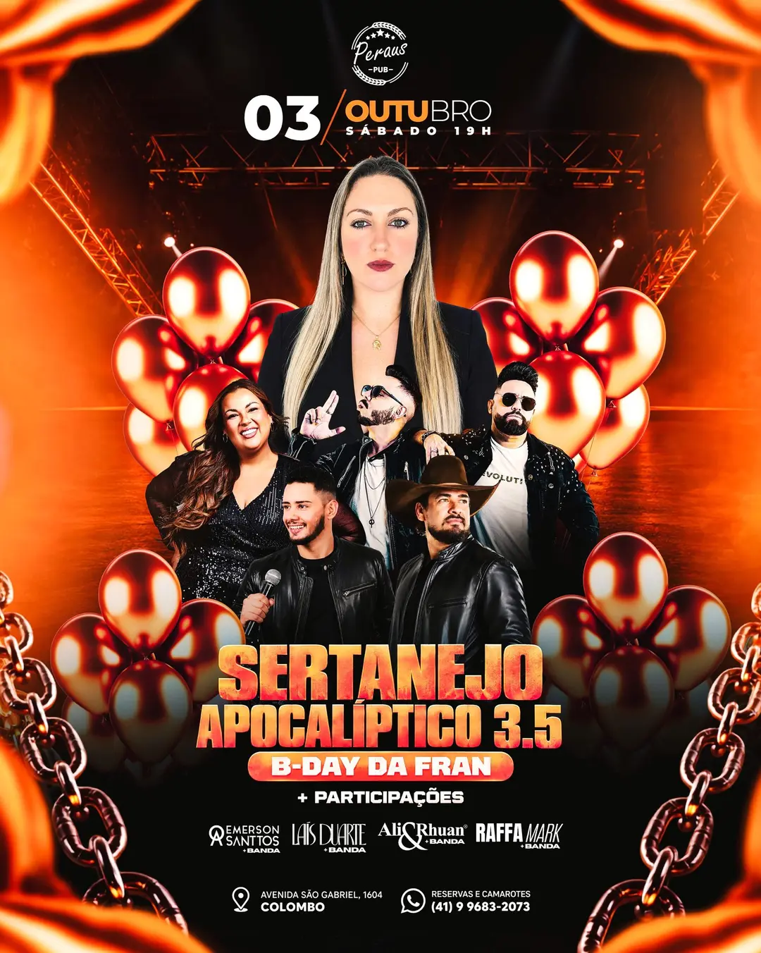 Flyer de Emerson Santos + Banda e mais 3 artistas