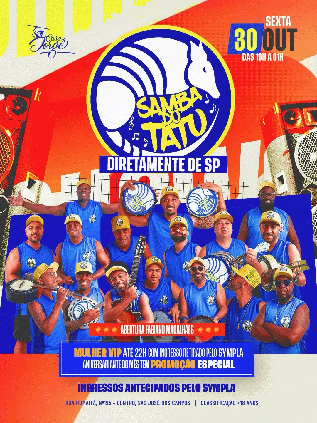 Flyer de Fabiano Magalhães e Samba do Tatu