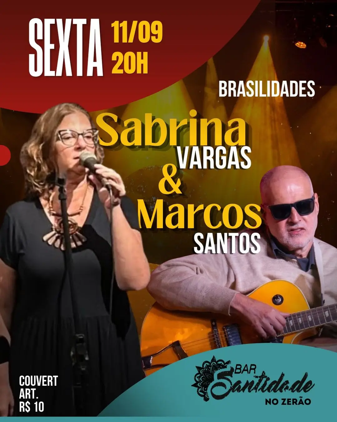 Flyer de Marco Santos e Sabrina Vargas