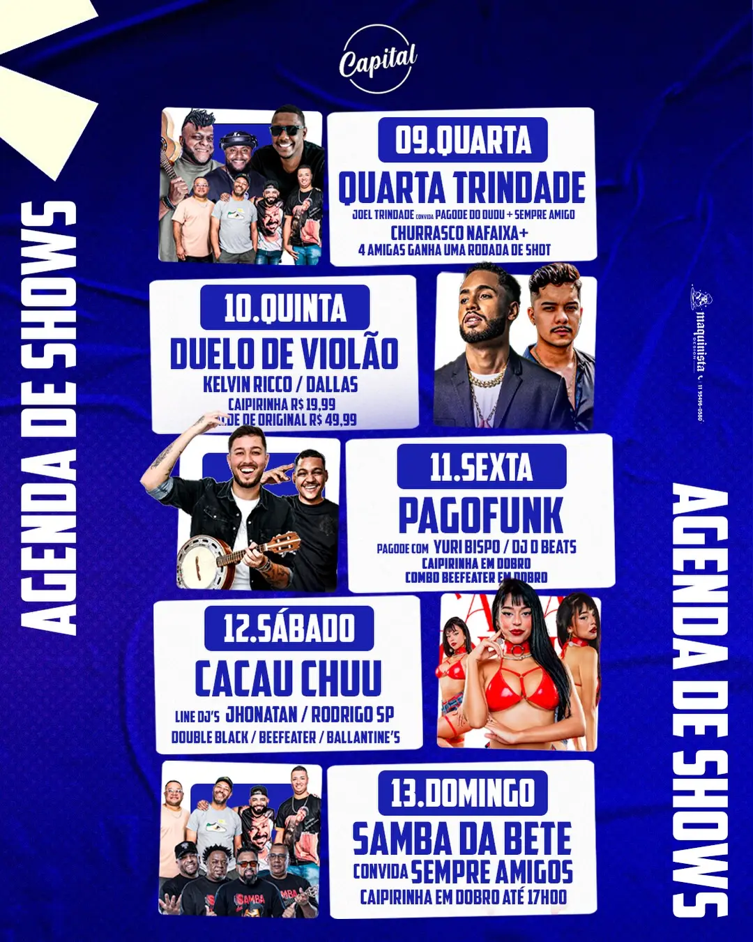 Flyer de Joel Trin’dade, Grupo Sempre Amigos e Pagode do Dudu