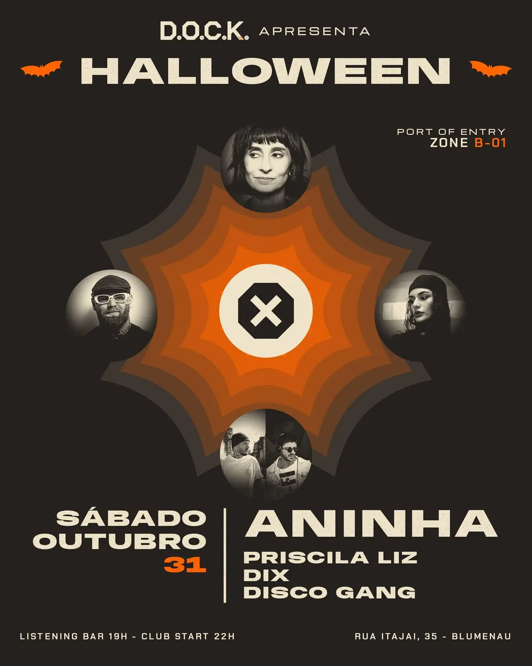 Flyer de Banda DIX, Priscila Liz, ANINHA e DISCO GANG