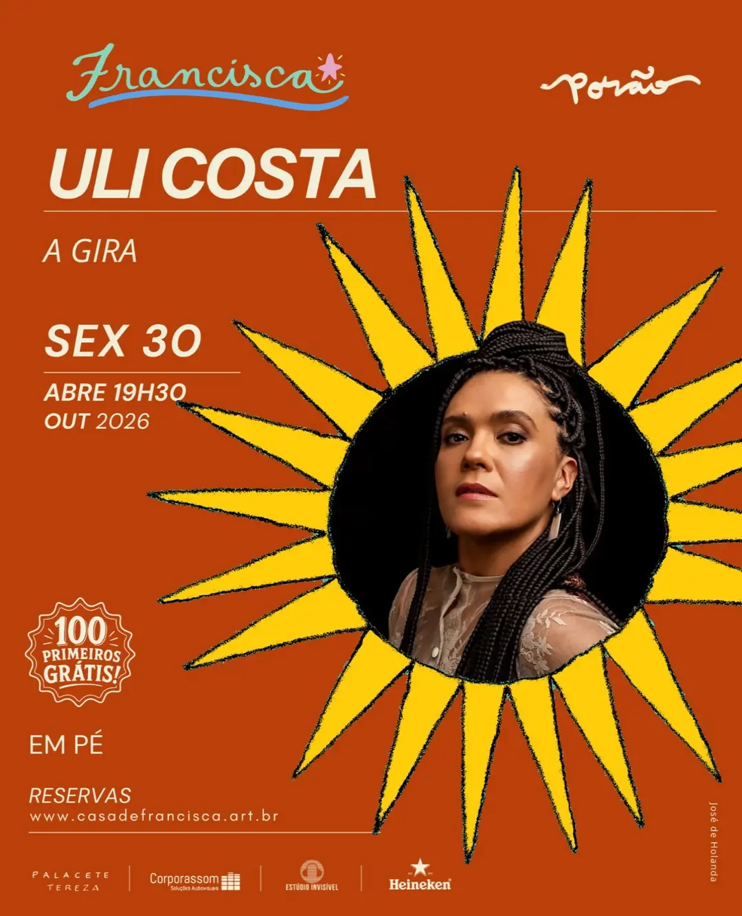 Flyer de Uli Costa, Lana, Rafa Moraes e Bruninho Marques