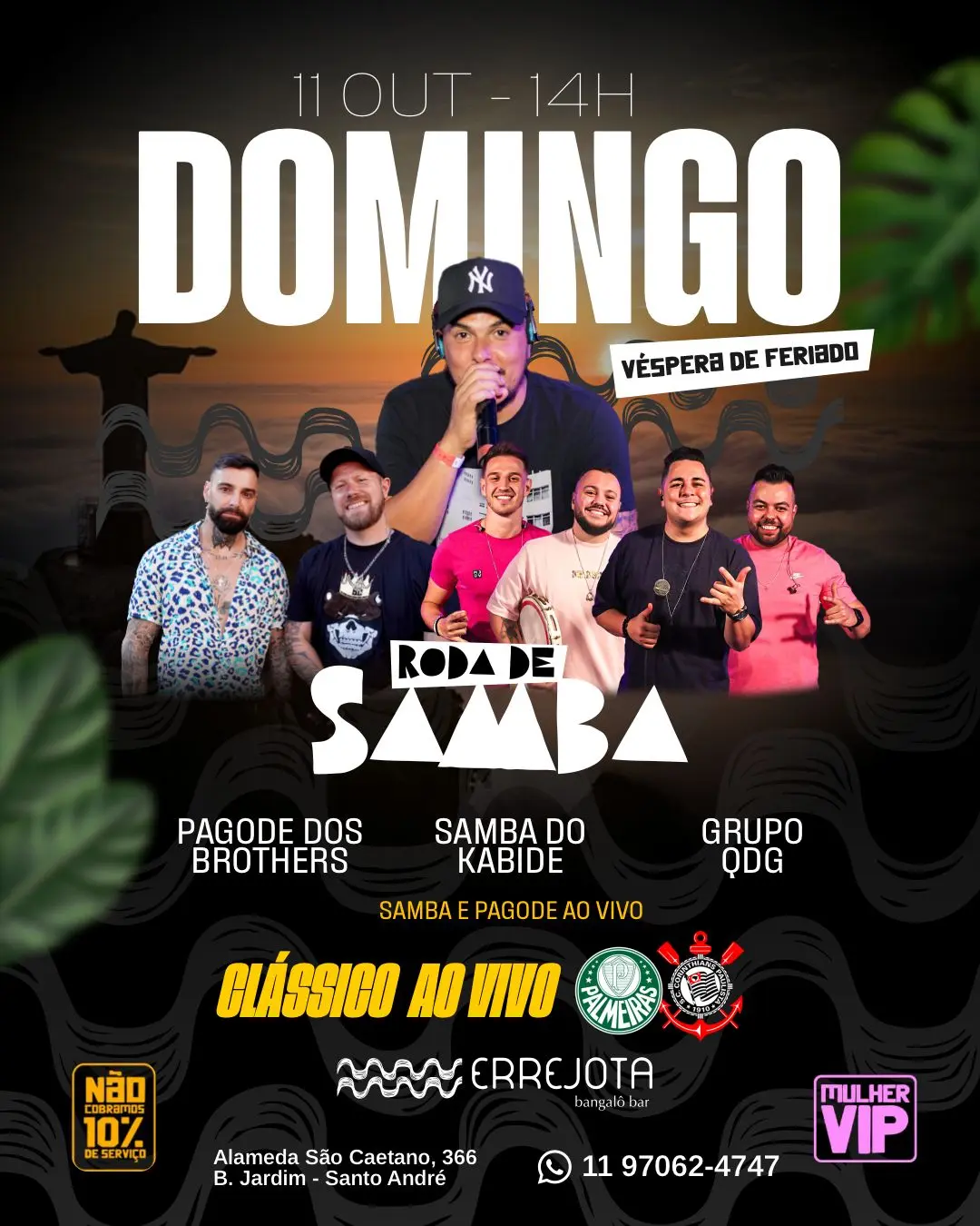 Flyer de Pagode dos Brothers, Rafa Kabide e Grupo QDG