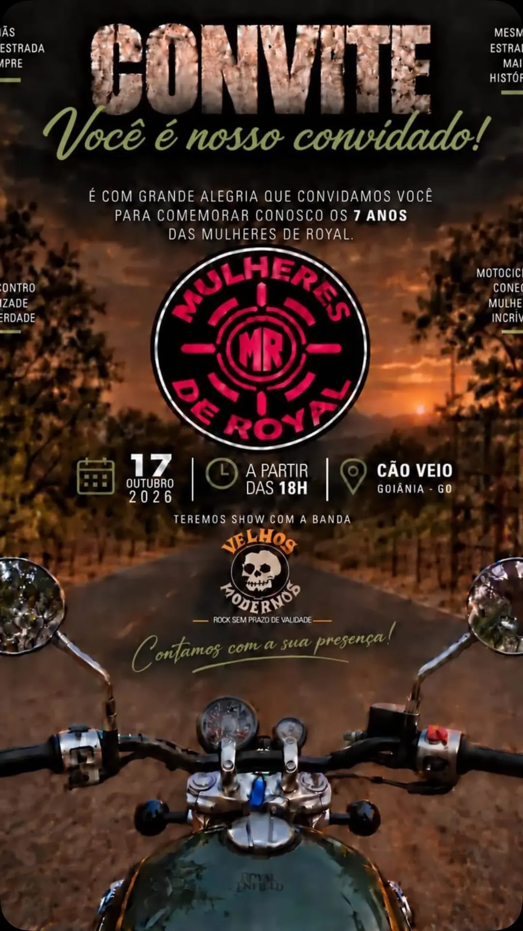 Flyer de Velhos Modernos e Mulheres de Royal