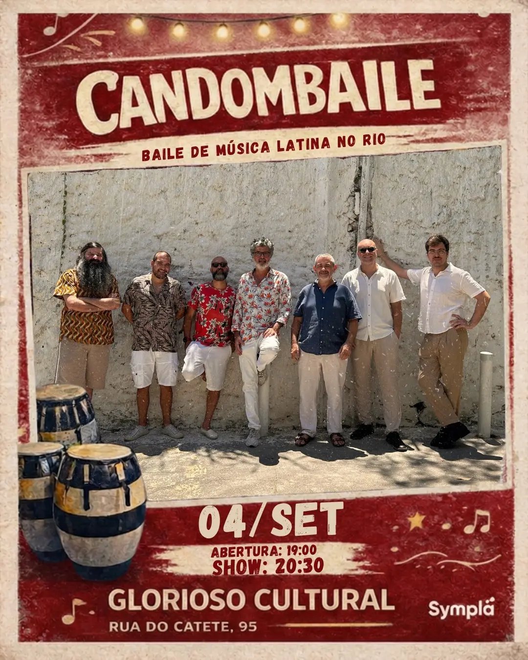 Flyer de Fernando Leitzke e o Candombaile e mais 5 artistas