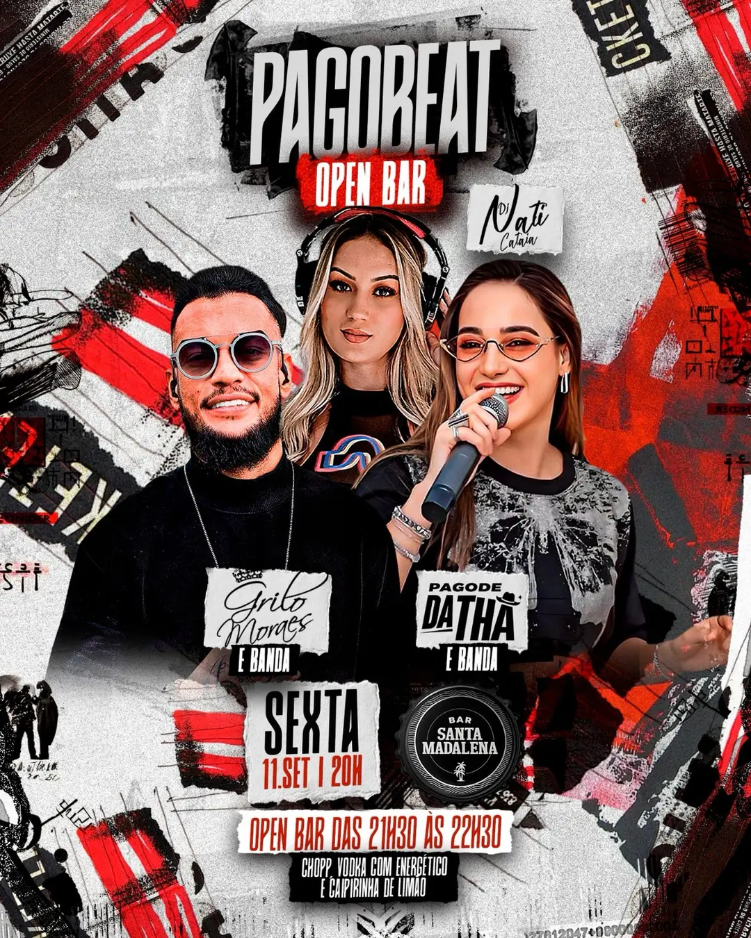 Flyer de Grito Moraes e Banda e mais 2 artistas