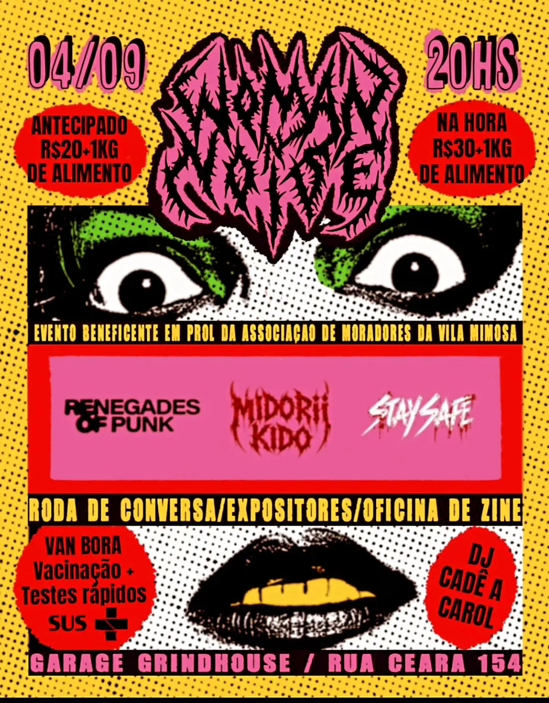 Flyer de The Renegades of Punk, Midorii Kido e mais 4 artistas