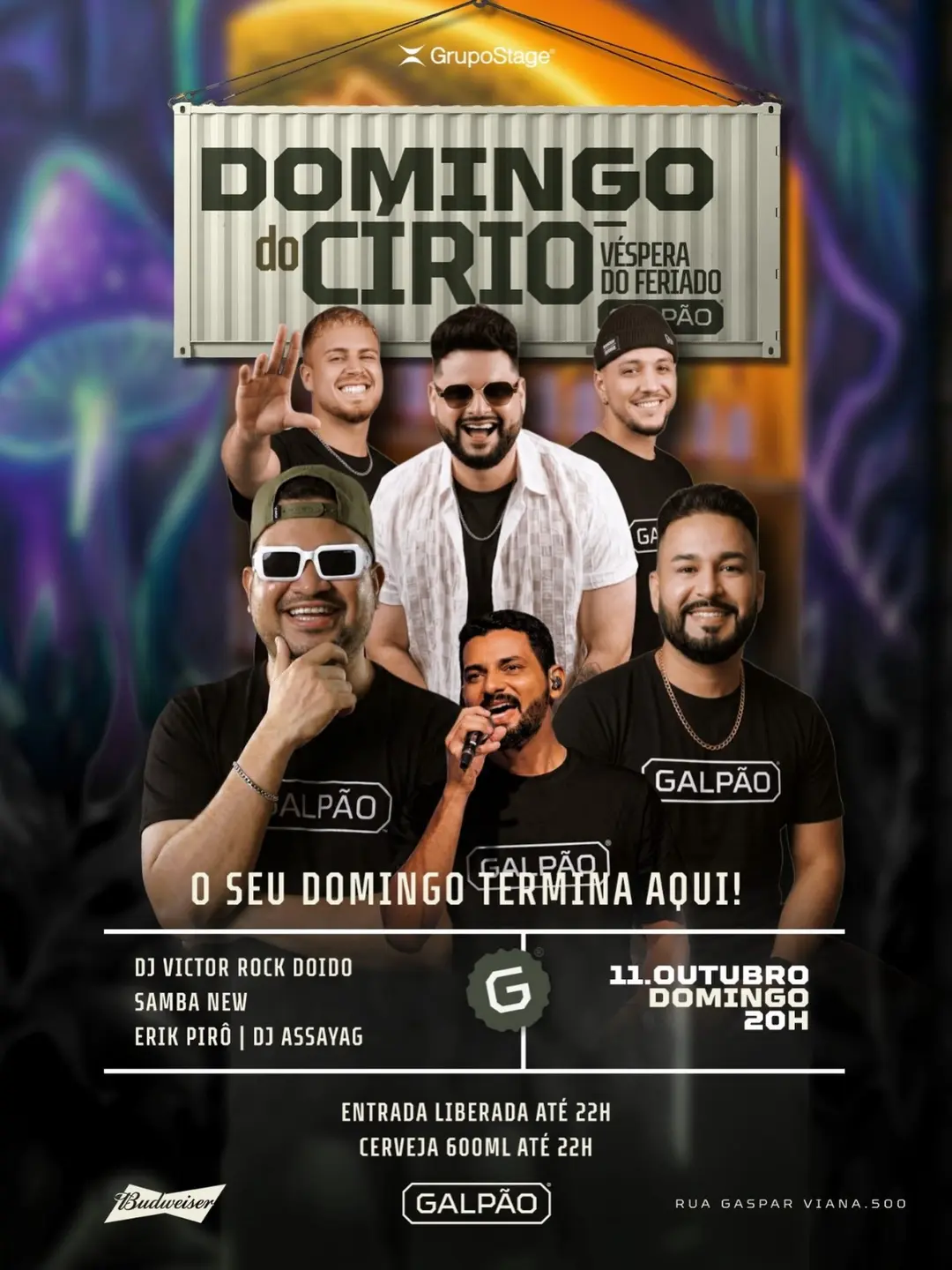 Flyer de Samba New, Erick Pirô, DJ Assayag e DJ Vicctor