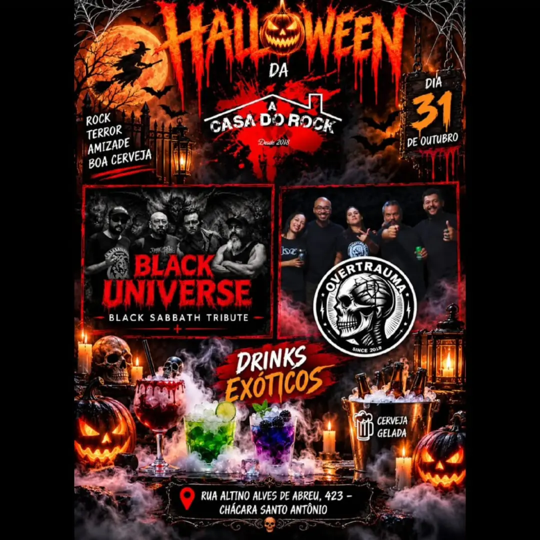 Flyer de Black Universe e Overtrauma