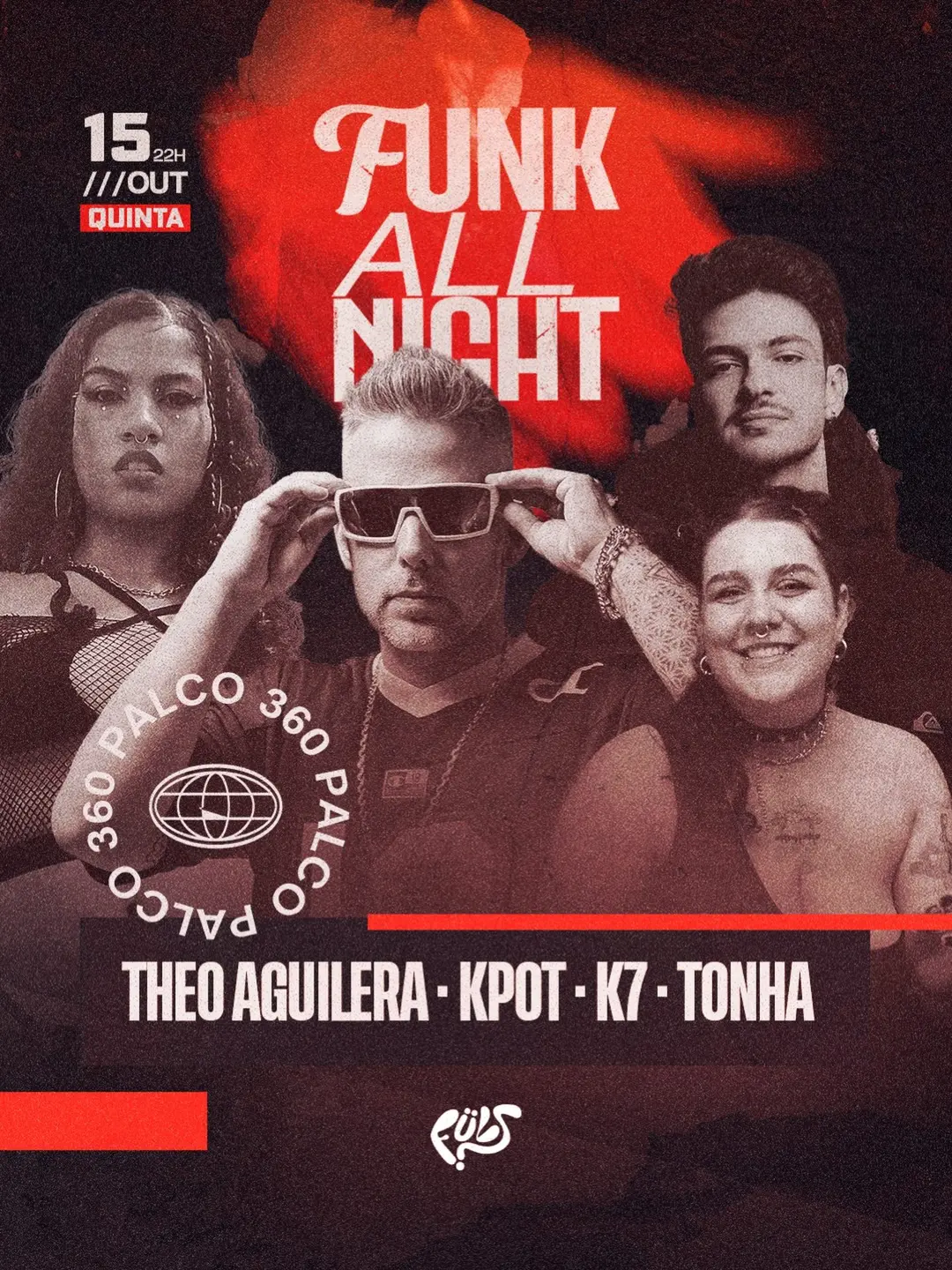 Flyer de Théo Aguilera, K7, Pagode da Katinha e mais 6 artistas