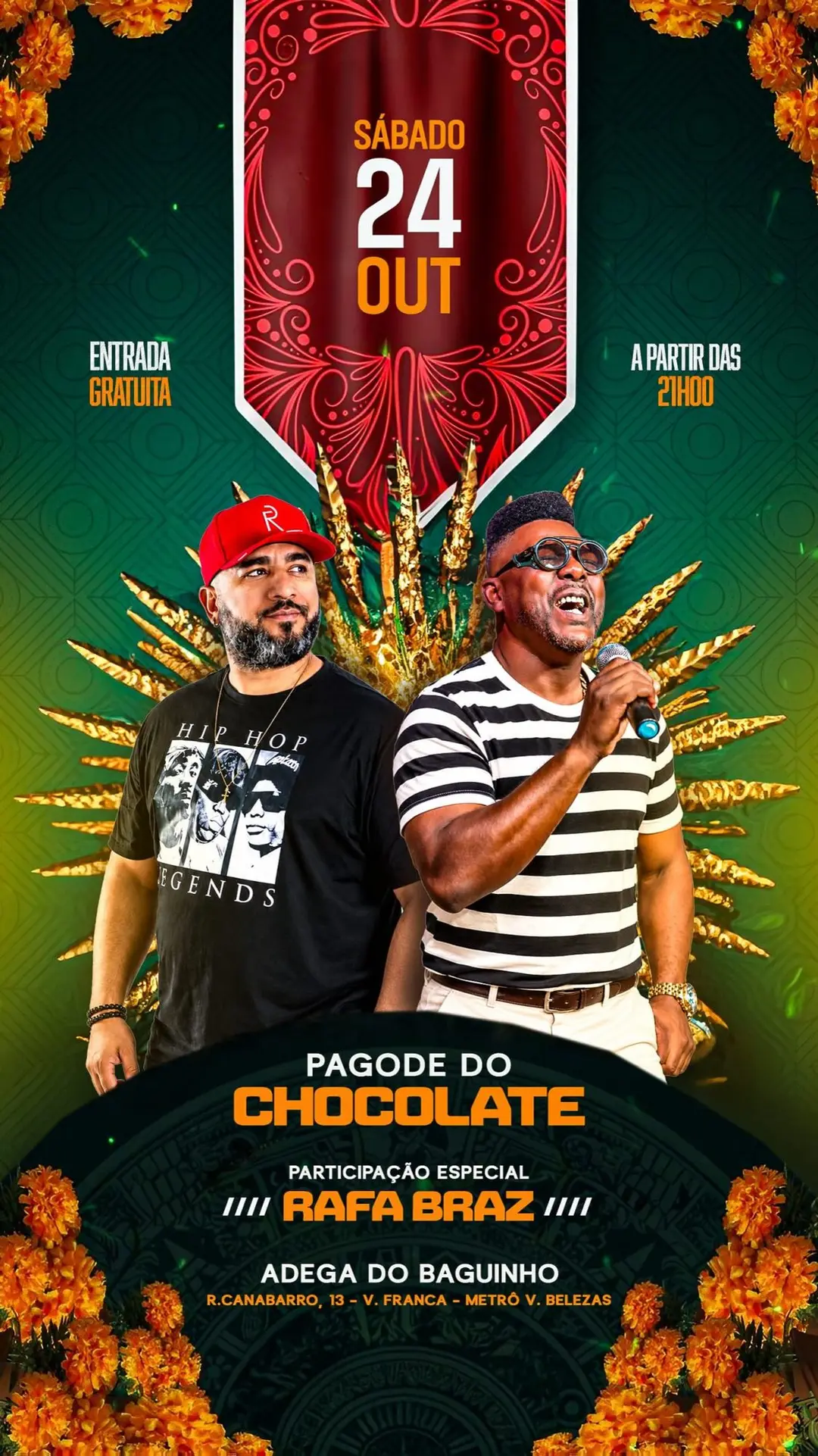 Flyer de Pagode do Chocolate e Rafa Braz