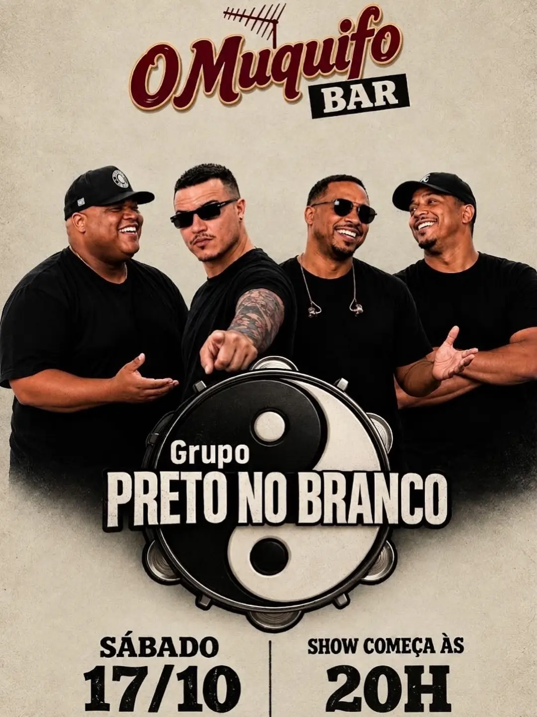 Flyer de Grupo Preto no Branco