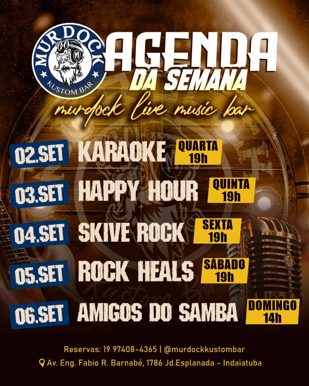 Flyer de Banda Rock Heals, Daniel Rodrigues e mais 3 artistas