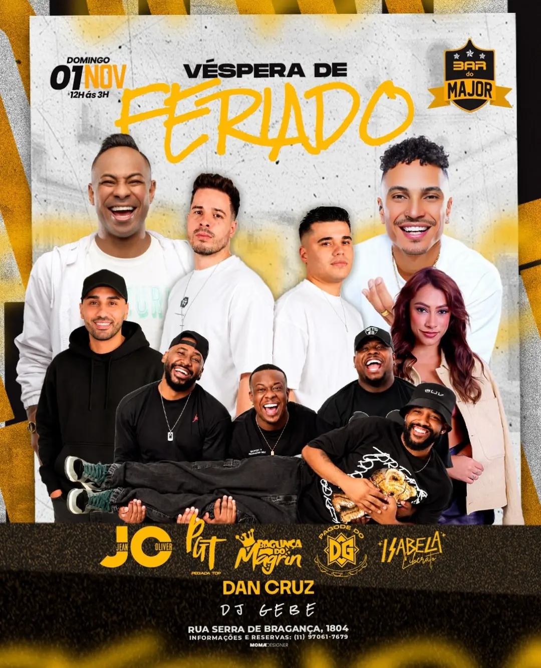 Flyer de Grupo Pegada Top, Jean Oliver e mais 6 artistas