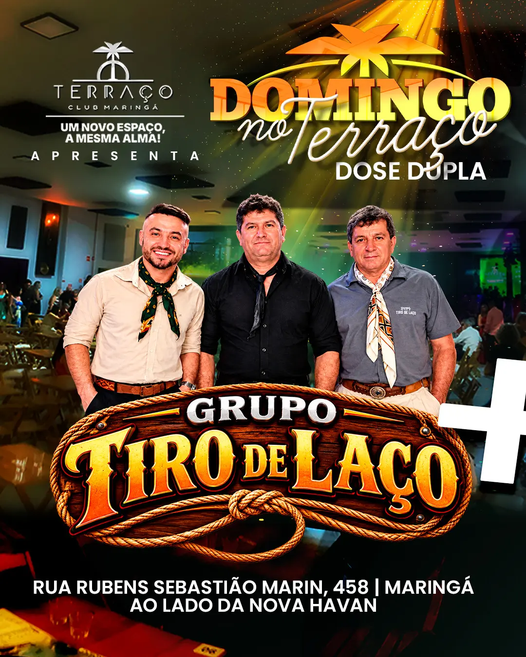 Flyer de Grupo Tiro de Laço e Banda Estância, O Som do Bailão