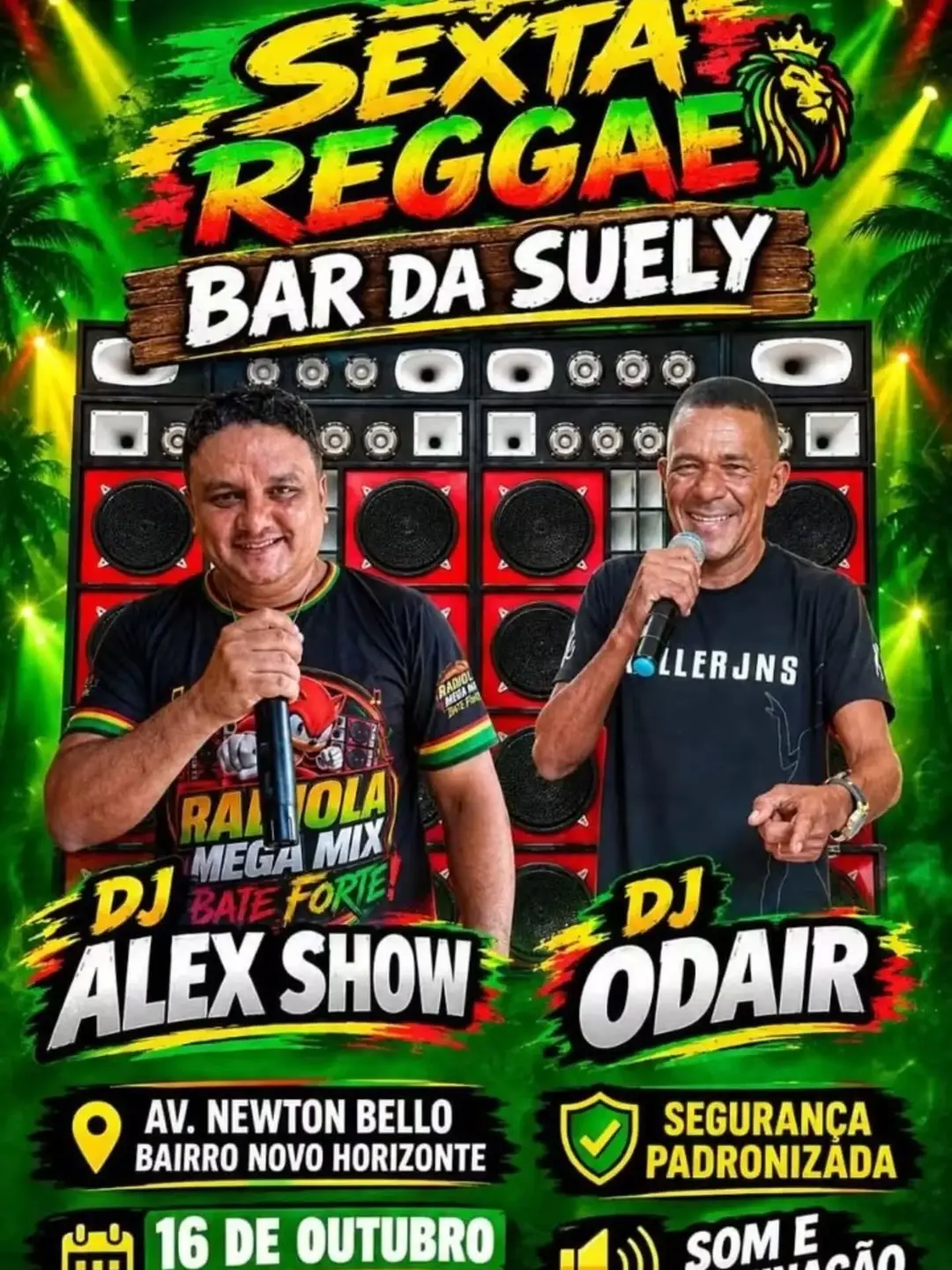 Flyer de Djodair Onúmeroum, DJ ALEX SHOW e DJ Odair