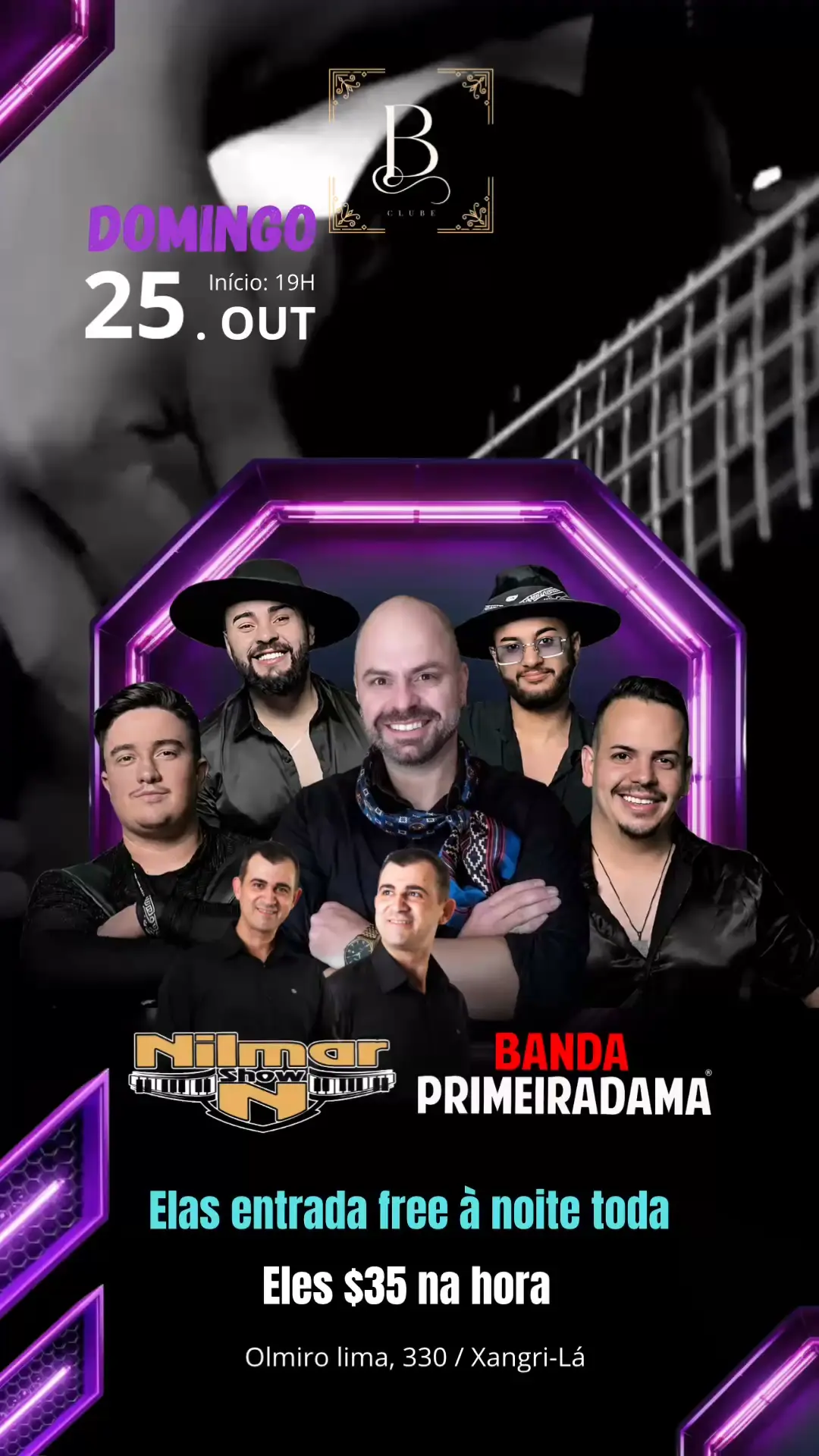 Flyer de Nilmar Show e Banda Primeira Dama