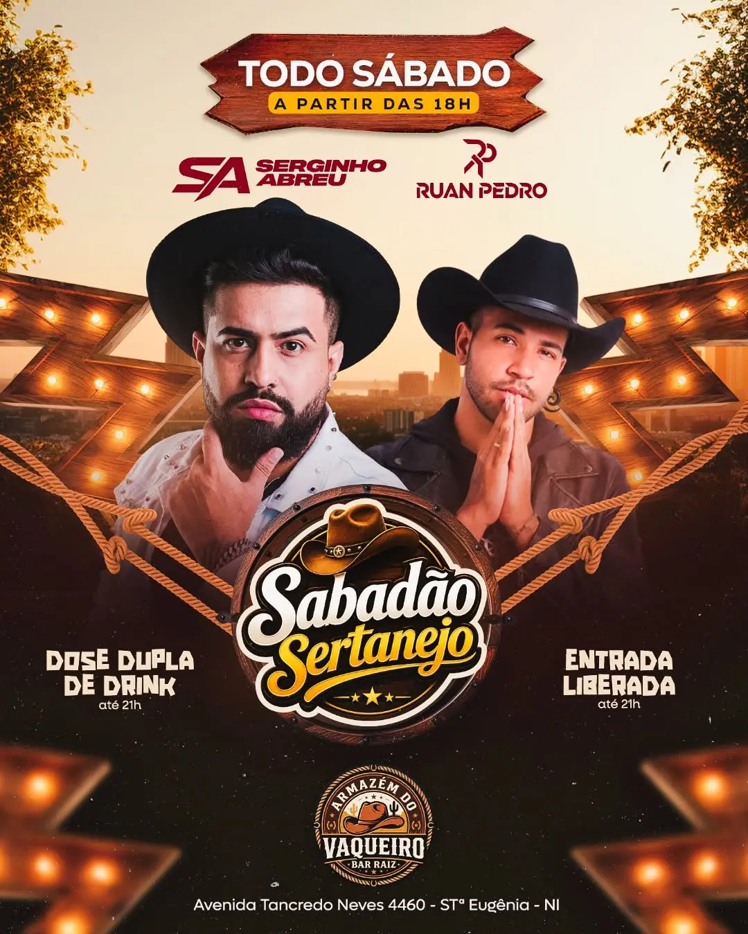 Flyer de Serginho Abreu e Ruan Pedro