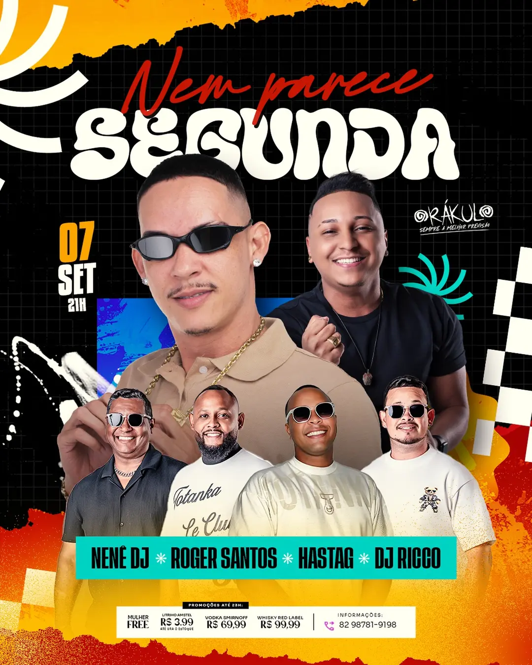 Flyer de Haylander Lana, Nenê DJ, Roger Santos e DJ Ricco