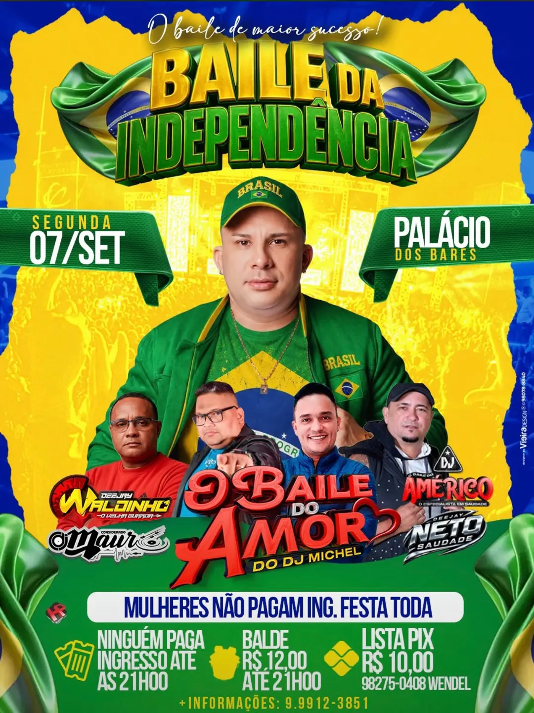 Flyer de DJ Michel o Baile do Amor e DJ Michel