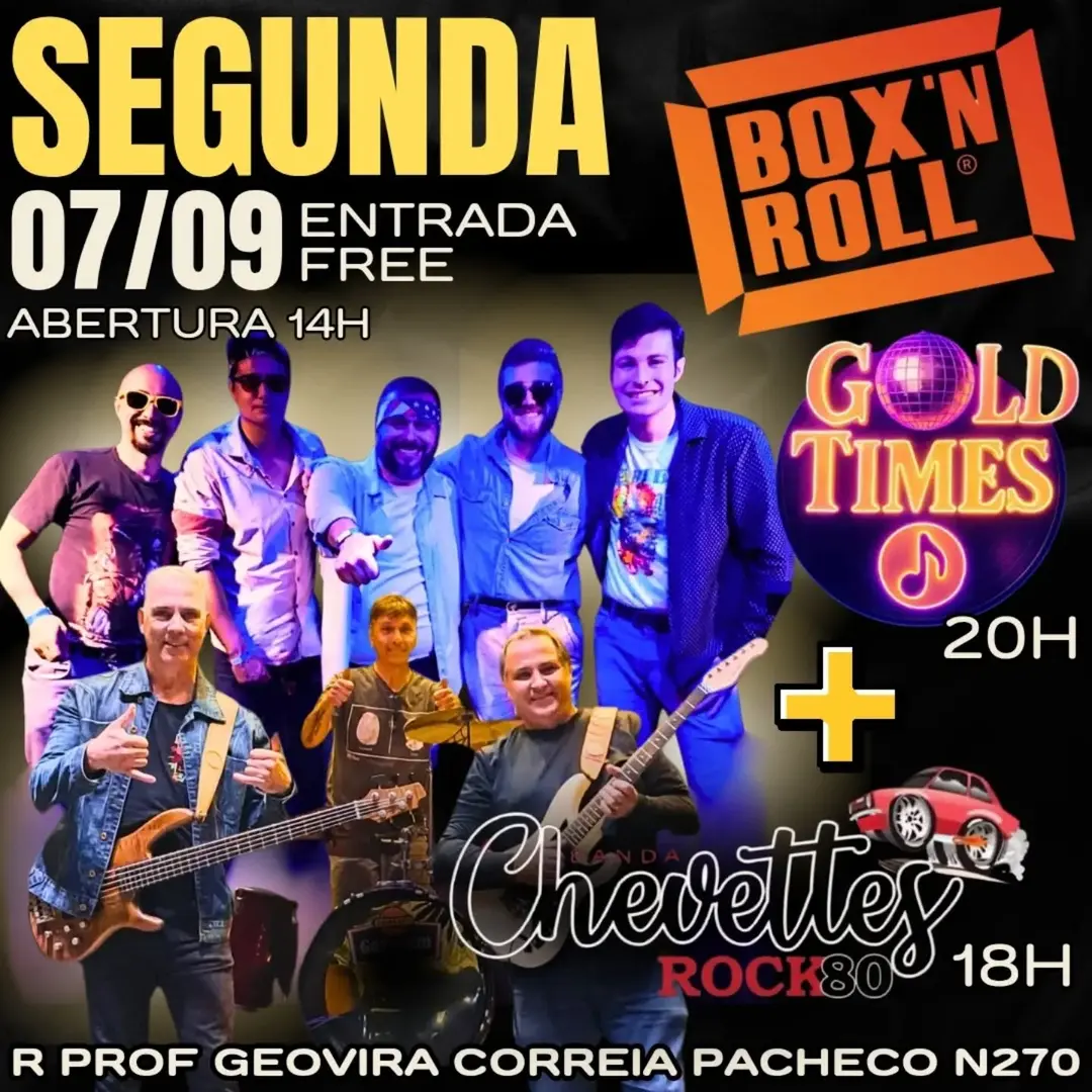 Flyer de Banda G'Old Times e CHEVETTES80