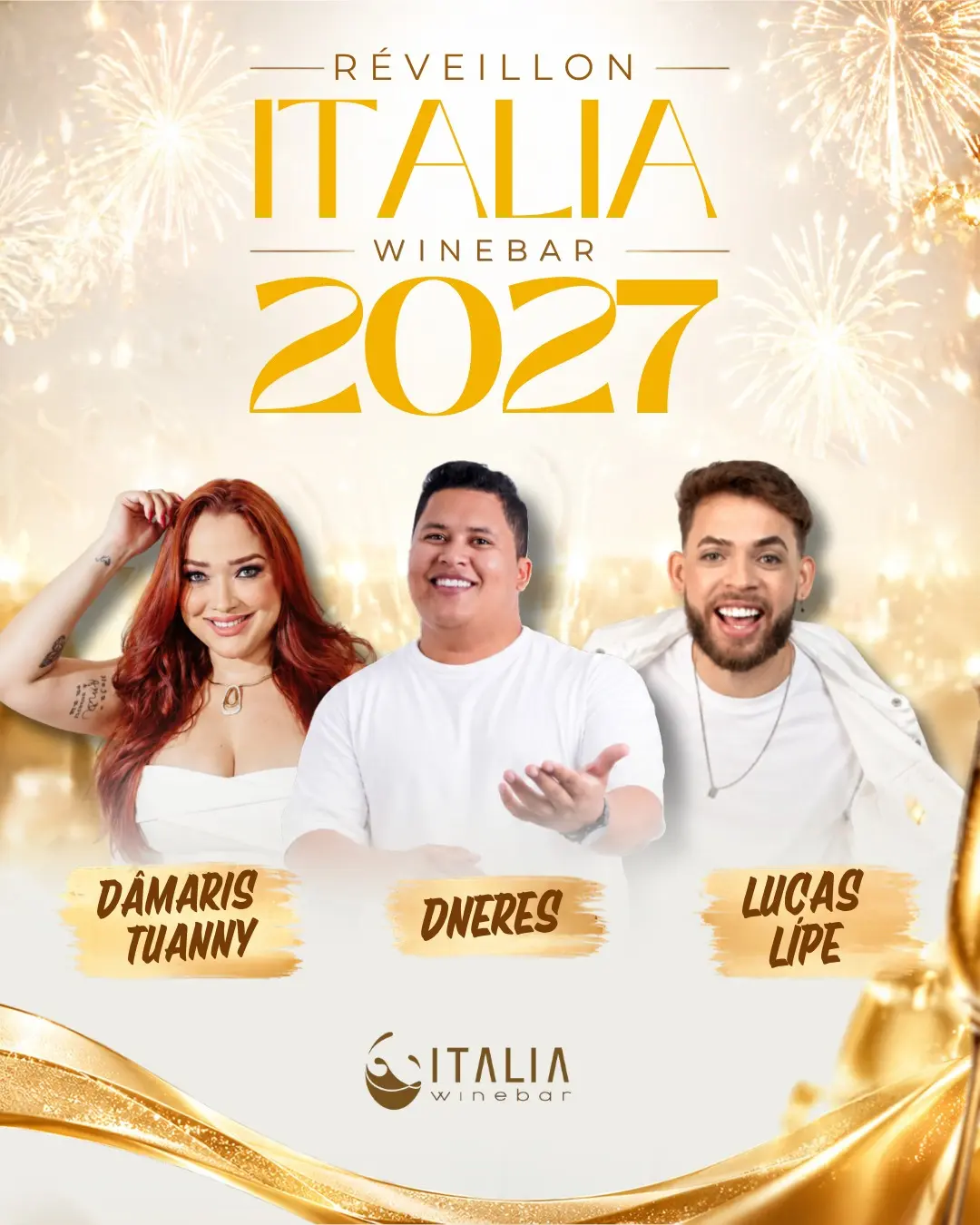 Flyer de Dâmaris Tuanny, Dneres e Lucas Lipe