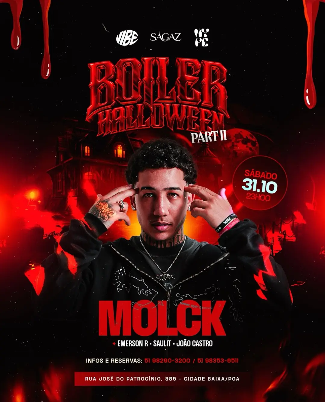 Flyer de Saulit, MOLCK, Emerson R. e João Castro