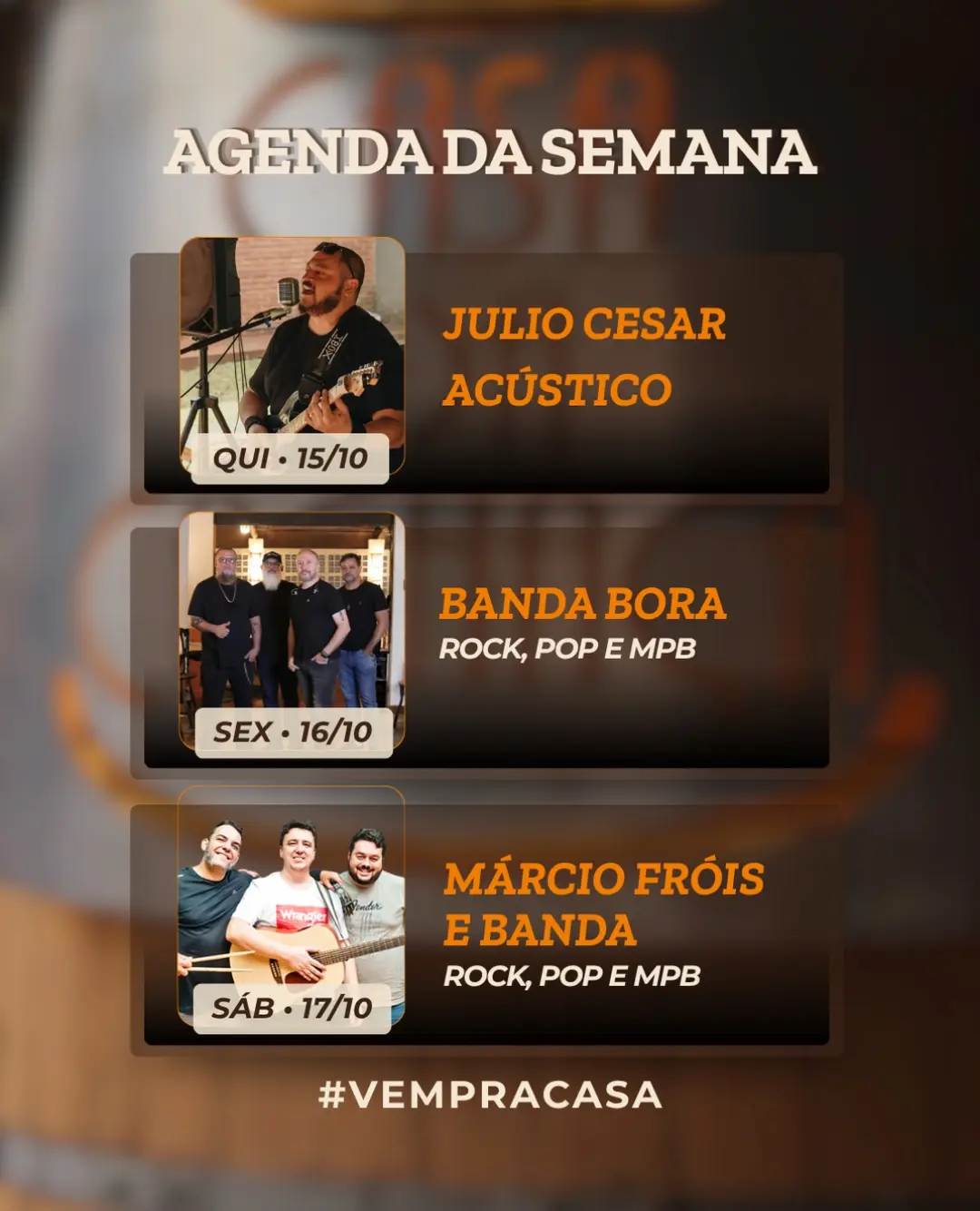 Flyer de Márcio Fróis e Banda