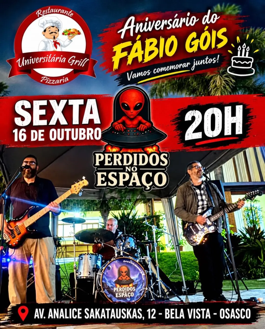 Flyer de Banda Perdidos no Espaço