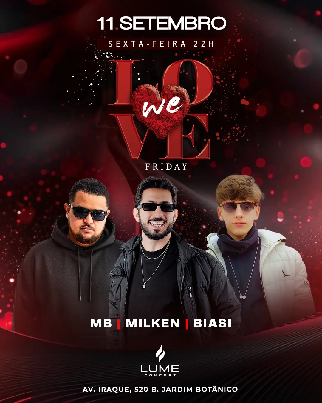 Flyer de MB, MUIKEN e Biasi