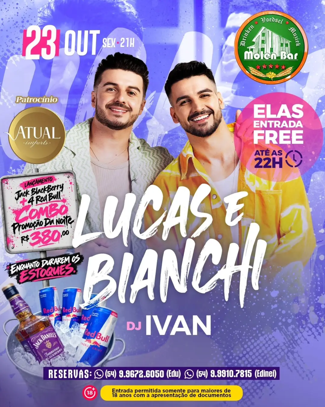 Flyer de Ivan e Lucas e Bianchi